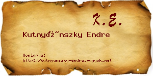 Kutnyánszky Endre névjegykártya