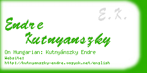 endre kutnyanszky business card