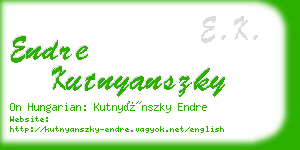 endre kutnyanszky business card